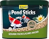Tetra Pond Sticks - Fischfutter für alle Teichfische, unterstützt gesunde Fische und klares Wasser im Teich, 7 L Eimer