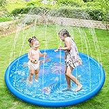 KAHEIGN Splash Pad 170cm Sprinkler Wasser Spielmatte, Wasserspielzeug Kinder Spielzeug für Draußen Outdoor Garten, Sprinklerauflage Sommer Spielzeug für Kinder ab 2 3 Jahren und Haustiere