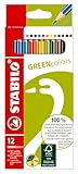 STABILO - Umweltfreundlicher Buntstift - GREENcolors - 12er Pack - mit 12 verschiedenen Farben