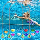 Encuryna Tauchspielzeug für Kinder - Pool Spielzeug Set mit Tauchbogen, Tauchringe - Wasserspielzeug für Outdoor Schwimmbad - Poolparty Geschenk für Jungen und Mädchen