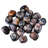 MPOPO Heilkristalle Trommelstein Zierstein Blau schimmernd aus natürlichem Kristall, Mineral-Exemplar, wissenschaftlicher Lehrstein, für Badewanne, Kristalldekoration (2-3 cm 1000 g)