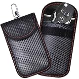 2 Stücke Auto Schlüssel Keyless Go Schutz RFID Funk Blocker Tasche Etui Hülle Carbon - Geeignet Zur Aufbewahrung von Schlüsseln