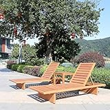 Sohodoo Sonnenliege aus Massivholz – Wetterfester, Verstellbarer Liegestuhl for Garten, Balkon & Entspannung im Freien