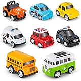 RuiDaXiang Metall Zurückziehen Spielzeugautos,8 Pack Mini Die Cast Spielzeugautos Set,Kinderspielzeug Fahrzeuge Reibung angetrieben,für 3-12 Jahre Jungen Mädchen Kinder