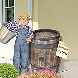 REGENTONNE REGENFASS WASSERFASS REGENWASSERBEHÄLTER REGENWASSERFASS GARTENFASS Eichenfass (120L)