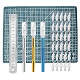 3 Stück Cutter für DIY Art Work Cutting, Skalpell mit 30 Ersatzklingen, Bastelmesser Cuttermesser Hobbymesser Schnitzmesser Caving, Skulptur, Fensterfolie, Lackschutzfolien