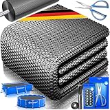 KESSER® Pool Solarfolie 400 µm | Solarplane Rund 400 cm Poolabdeckung | Solarabdeckplane flexibel zuschneidbar | Poolplane für Wassererwärmung | Solarabdeckung mit Schere, Lochzange & 12 Ösen