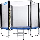 Monzana® Trampolin Ø 183 cm TÜV Süd GS Zertifiziert Komplettset inkl. Sicherheitsnetz, Leiter, Randabdeckung & Zubehör Kindertrampolin Gartentrampolin