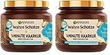Garnier Wahre Schätze Nährende 1-Minute Haarkur für trockenes und widerspenstiges Haar, Mit Arganöl und Mandelöl für geschmeidig weiche Haare, Vegane Formel, 1 x 340 ml (Packung mit 2)