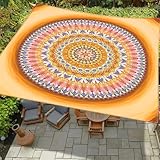 ENEN 3D Sonnensegel Wasserdicht Quadrat Sonnensegel Balkon Sonnenschutz Schutz Windschutz Schattennetz Camping Reißfest Wetterfest für Garten Terrasse (Orange Kreis,1.5x1.5m)