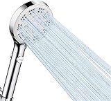Duschkopf Wassersparender, Sparduschkopf, 5 Strahlarten Wassersparender Handbrause Mit Stoppfunktion, Duschbrause mit Antikalk-Funktion, Chrom