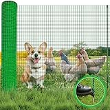 Signstek Mobiler Begrenzungszaun 15 m lang & 90 cm hoch, mit 9 Pfählen – Steckzaun, Hundezaun, Hühnerzaun, Gartenzaun, ohne Strom, engmaschig, grün