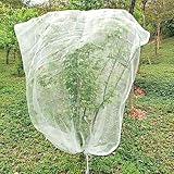 LINSOCLE Pflanzenschutznetz für Obstbäume, Netz für Obstbäume mit Reißverschluss und Zugband - Atmungsaktiv, reißfestes Insektenschutznetz für effektiven Schutz vor Insekten - 2m X 2,4m (Weiß)
