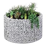 bellissa - Gabionen-Hochbeet rund Durchmesser 146cm außen 126cm innen, Höhe 80 cm - Feinmaschige Gabionenkörbe befüllbar - Witterungsbeständiges Gabionen-Hochbeet - DYI-Bausatz inkl. Trennfolie (L)