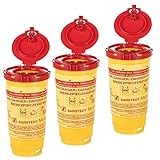 Ratiomed Sharps Container - 3 Stück - Multi-Safe 0,5 L twin plus REF 77.3884.005 Carmesin® Rot Polypropylen (PP) Entsorgungsbehälter für spitze Gegenstände in Krankenhausumgebungen