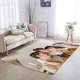 WANAHTON Teppich 100x160 cm Personalization Teppich Teenager Junge rutschfest Machen Waschbare Kurzflor Teppich Wohnzimmer Totenkopf