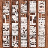 20 Stk Bullet Schablonen Set, Schablonen Bullet Journal, Kunststoff Wiederverwendbares, Bullet Journal Zubehör für Notizbuch, Tagebuch, Scrapbook, Fotoalbum Dekoration