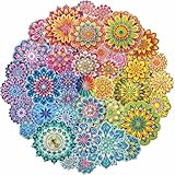 Bunte Blumen-Puzzle, unmöglich, 1000 Teile für Erwachsene, Mandala-Kunst-Puzzles, schwierige Puzzles, hartes blühendes Puzzle, herausfordernde Puzzles als Heimdekoration