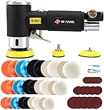 SI FANG 25/50/75mm Mini Poliermaschine Druckluft Exzenterschleifer, Mit 60tlg Mix Grit Schleifpapier, druckluft schleifgerät für auto Polieren