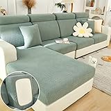Sofa Sitzkissenbezug Stretch Sofabezug, Universal Elastisch Sofa Seat Cover, rutschfest Sofa Überzug Schonbezug für Sofakissen L-Förmig Chaiselongue Möbelschutz