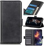Klapphülle Schutzhülle für Samsung Galaxy S7 Flip Case Cover, Magnetverschluss, Standfunktion, mit Karten und Geldfächer, Tasche Stoßfeste Etui (Schwarz)