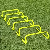 FORZA NWS Geschwindigkeitstrainings-/Agility-Hürden [6er-Pack] | 3 Größen – 15cm, 23cm, oder 30cm | Multisport-Ausrüstung | Fitness-Agility-Set | Fluoreszierend gelbes Trainingsgerät (15cm)