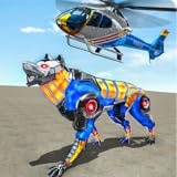 Wolf Robot Transform Hubschrauber Polizei Spiele: Robot Kampf: Minibot Schlacht: Roboter gegen Stahl Champions: Online Shooting Robot Battle Action-Spiele