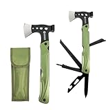 Dönges Multitool 18 Funktionen - Mit Axt, Feuerstein & Hülle - Kompaktes Survival Tool für Outdoor, Bushcraft & Camping - Geschenk für echte Abenteurer