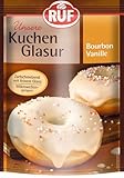 RUF Kuchen-Glasur Bourbon Vanille, 100g im Beutel, mikrowellengeeignet, zum Glasieren & Dekorieren von Plätzchen, Muffins & Kuchen, glutenfrei