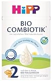 HiPP 2 Bio Combiotik (4 x 600g), Folgemilch nach dem 6. Monat, mit Stärke, natürlichen Milchsäurekulturen, GOS, Omega-3 (DHA, ALA), in bester Bio-Qualität