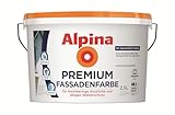 Alpina Premium Fassadenfarbe – weiß, matt – hochwertige Aussenfarbe mit langem Wetterschutz – ergiebig, wetterbeständig & atmungsaktiv – 2,5 Liter