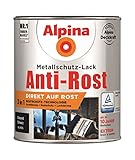 Alpina Metallschutzlack Anti-Rost Schwarz 750ml glänzend