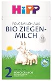 HiPP 2 Folgemilch aus Bio Ziegenmilch (5 x 400g), nach dem 6. Monat, mit GOS, Omega 3 & 6 und A2-beta-Casein, besonders leicht verdaulich